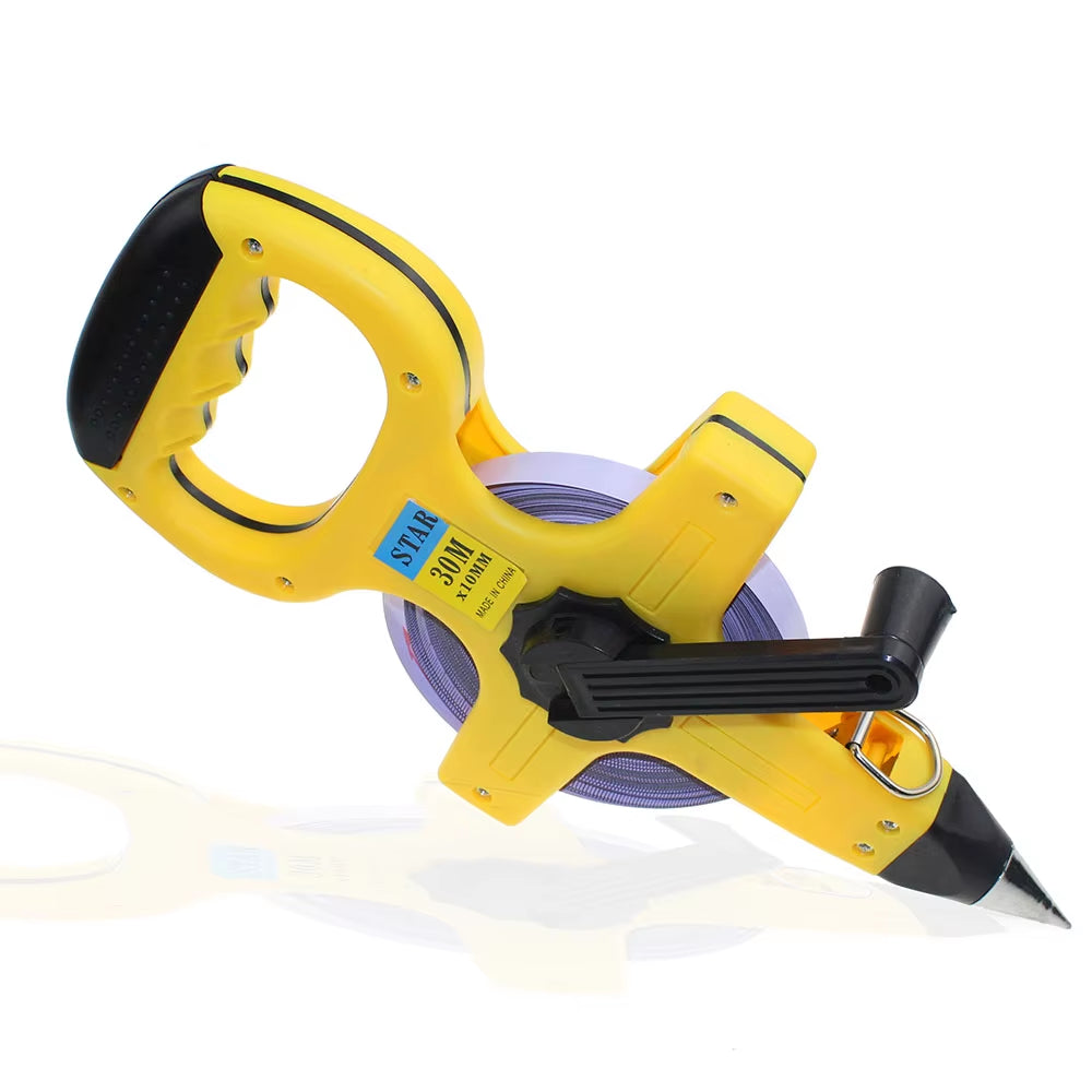 30M 100M Retractable Metric Tape Open Reel Long Steel Tape Measure Measuring Ruler Woodworking Tools Household Tools