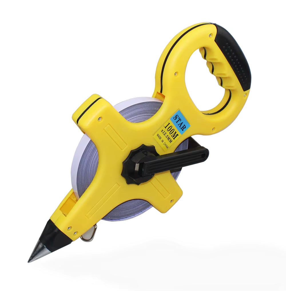 30M 100M Retractable Metric Tape Open Reel Long Steel Tape Measure Measuring Ruler Woodworking Tools Household Tools